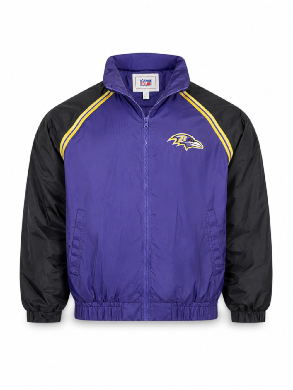 Vtg 90s NFL Baltimore Ravens Men’s Full Zip Windbreaker Jacket Purple Black XL